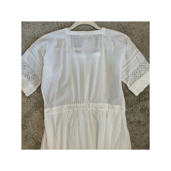 NWT LoveShackFancy Edie White Maxi Cotton Dress W/ Embroidery Lace Trims - Picture 11 of 12